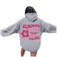 thumbnail image 1 of Sudaderas de gran tamaño para mujer Sudaderas con capucha Suéteres de lana Manga larga con bolsillos Trajes de otoño de invierno Gris / S, 1 of 9
