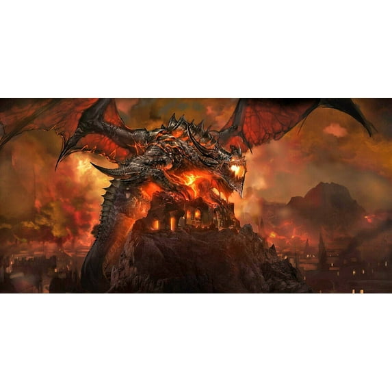 Dragon Destruction - Canvas OR Print Wall Art