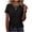 Black, variant on Summer Tops for Women Crossover V Neck Comfy Fitted Casual Loose Plain Top Tees Tshirts