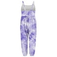 thumbnail image 3 of ZCFZJW Baby Toddler Girl Cute Strap Jumpsuit One-piece Romper with Pockets Loose Fit Casual Tie Dye Gradient Print Summer Sleeveless Round Neck Baggy Harem Pants Light Purple 5-6 Years, 3 of 5
