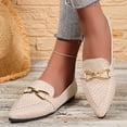 thumbnail image 6 of KIJBLAE Women's Plus Size Pointed Toe Closed Toe Loafers, Slip On Low Heel Soft Sole Casual Flat Shoes Rose Gold 37, 6 of 9