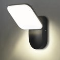thumbnail image 1 of Aplique LED de pared para interior y exterior de 12 W, Huat Downlight, moderno aplique LED impermeable IP65, aplique de aluminio para salón, escalera, pasillo y jardín (negro/blanco natural), 1 of 5