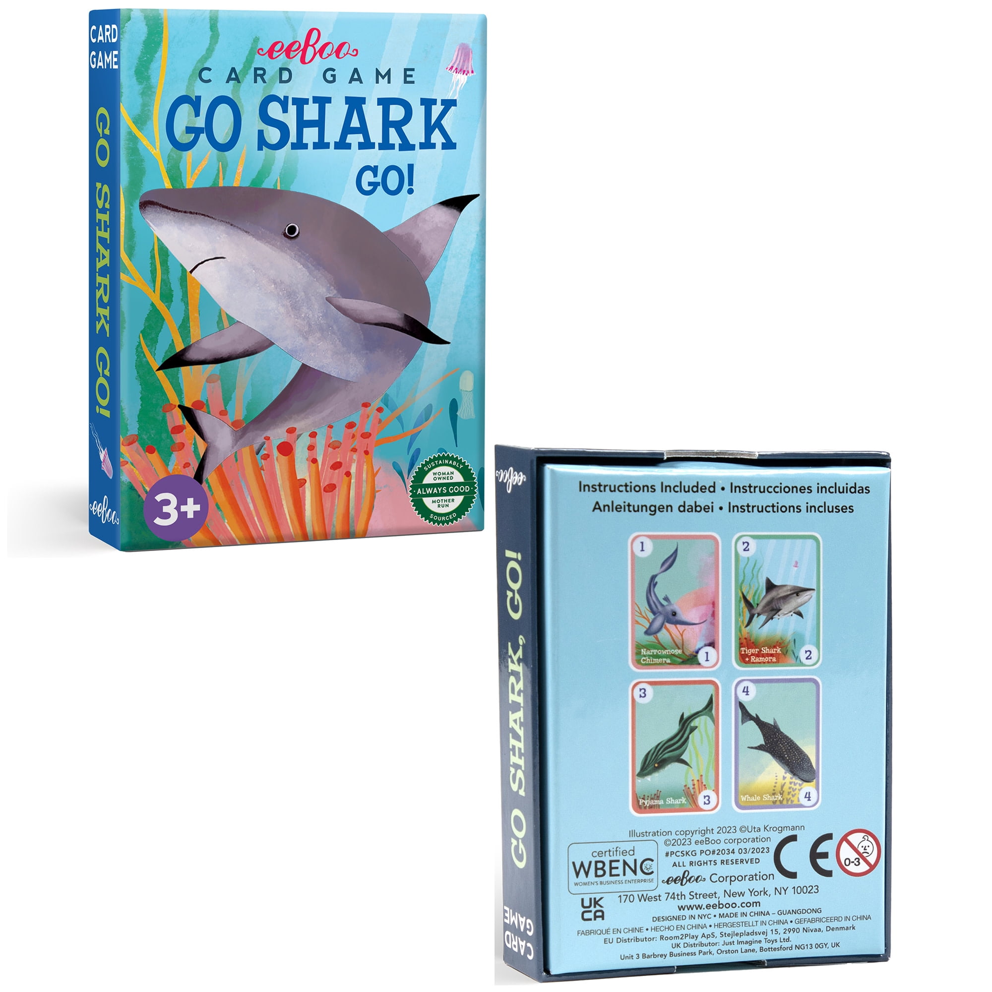 eeBoo: Go Shark Go! Playing Card Game - Adaptation To The Classic Card Game, Kids & Family, Preschool Game, Ages 3+