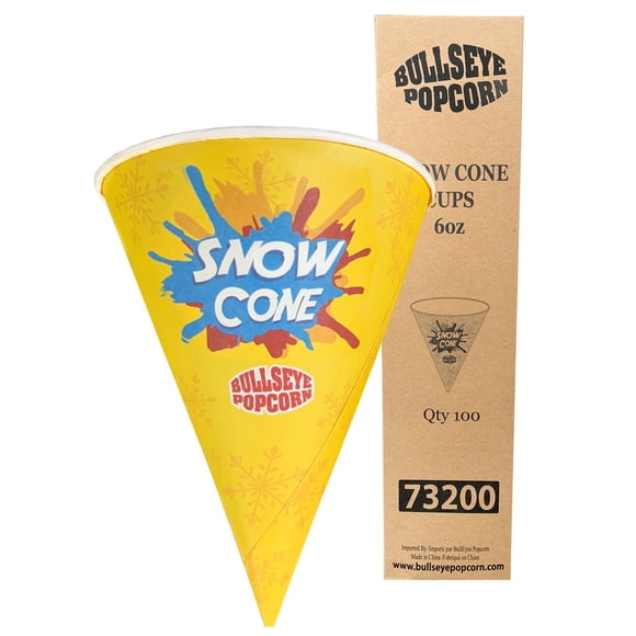 Pack of 100 Cones 6oz for Snow Cone