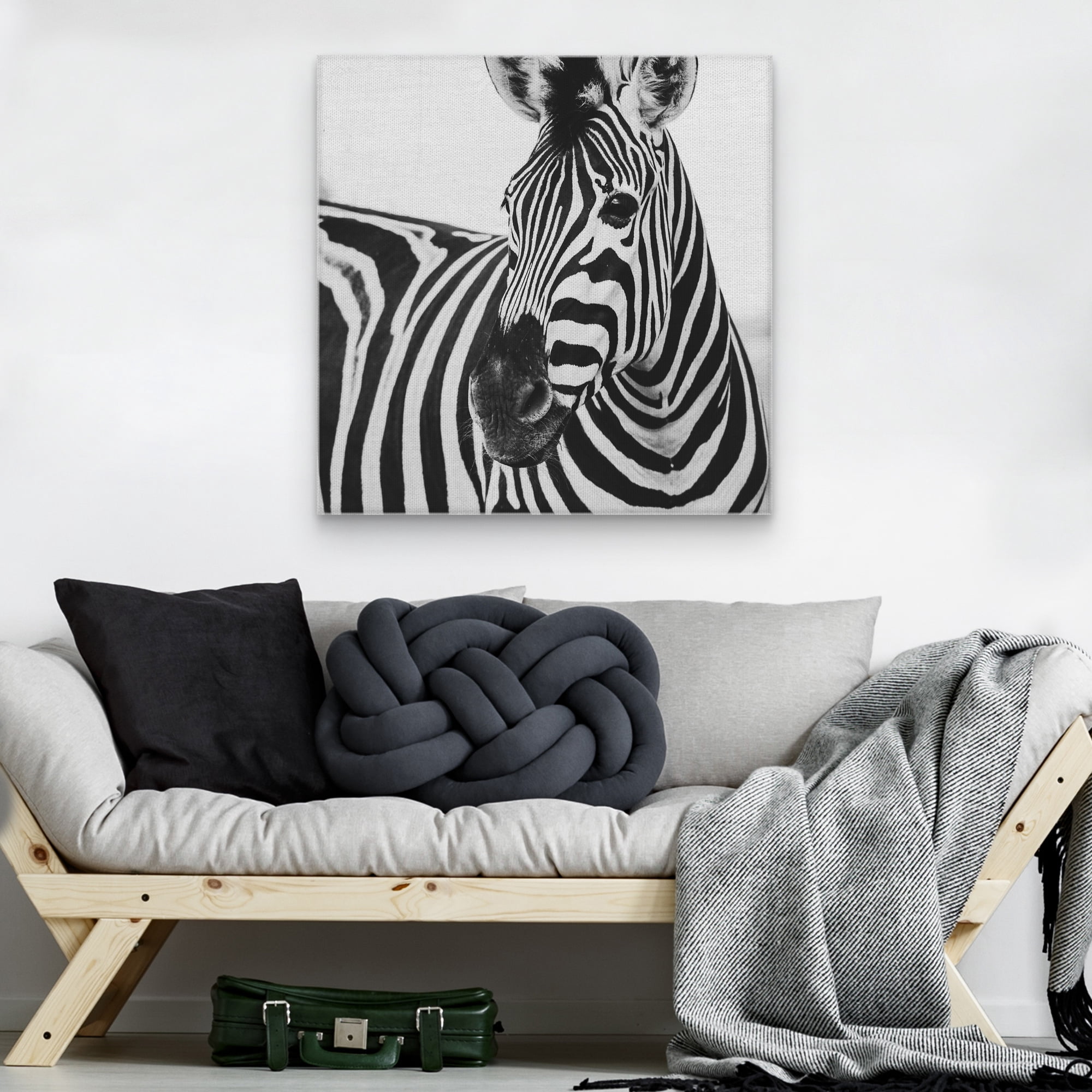 Masterpiece Art Gallery Zebra Close Up by Frida Bredesen Canvas Photo Art Print 30" x 30"