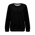 thumbnail image 5 of ManxiVoo Women's Everyday Round Neck Long Sleeve Sweatshirt Cozy Fall and Winter Casual Wear S Size Black, 5 of 10