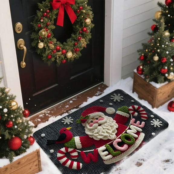 Taicans Merry Christmas Doormat 15.75x23.62in - Seasonal Winter Holiday Mat for Entryway,Porch & office | Rustic Non-Slip Design | Indoor/Outdoor Decor Gift Idea