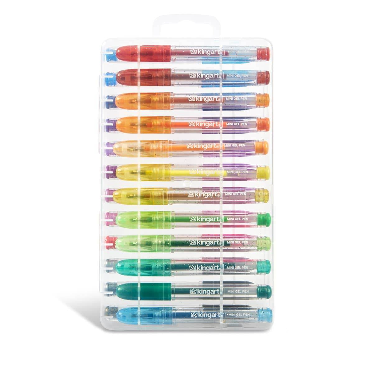 Kingart Metallic Gel Pens, Scrapbook, Journals, or Drawing, Colored Metallic Ink, Medium Line , Set of 12 Unique Shades