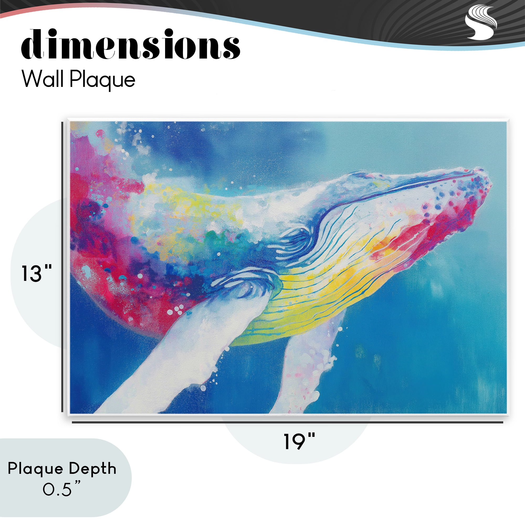 Stupell Industries Breaching Humpback Whale Wall Plaque Art, design by Chromatic Storm Studio