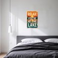 thumbnail image 5 of Lakeside leisure wall mural in canvas frame, "Relax by the Lake" poster, sunset lake view background painting, cozy lakeside cottage home decoration painting, 5 of 10