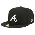 thumbnail image 3 of Men's New Era Black Atlanta Braves Logo 59FIFTY Fitted Hat, 3 of 6