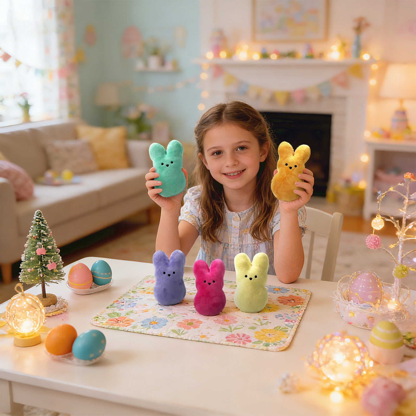 24Pcs Easter Bunny Plush Toys, Easter Basket Stuffers Toys for Kids, Cute Easter Bunny Stuffed Animals Plushie, Easter Party Favors Gift for Girls Boys - 5.9 inch