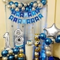 thumbnail image 2 of KISPATTI 18th Birthday Decorations for Men and Women, Navy Blue and Silver Balloon Set with Banner, Confetti Number 18 Foil Balloons, Tablecloth and Cake Toppe, 2 of 6