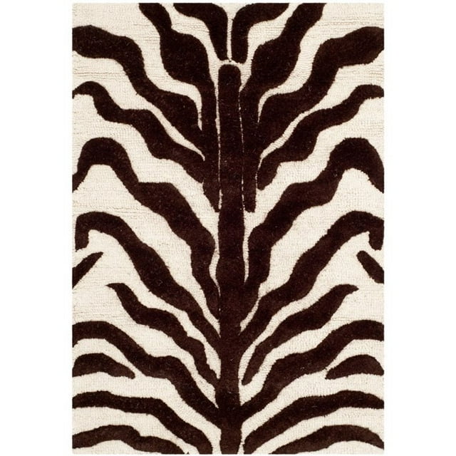 Safavieh Cambridge Collection CAM709V Handmade Moroccan Geometric Ivory and Brown Premium Wool Runner (2'6" x 8')