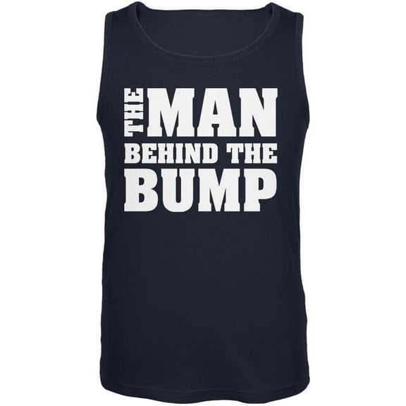 Father's Day The Man behind the Bump Navy Adult Tank Top - Small