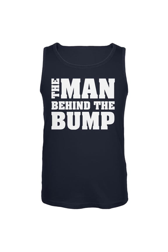 Father's Day The Man behind the Bump Navy Adult Tank Top - Small