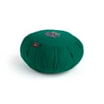 thumbnail image 1 of Zafu Coussin - Série Designer Rond Rempli de Coton Brodé Rose Lotus Vert - Yogavni, 1 of 1