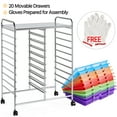 thumbnail image 4 of Yaheetech 20 Drawers Rolling Storage Cart Bin Organizer on Wheels Scrapbook Paper Office School Organizer, Multicolor, 4 of 14