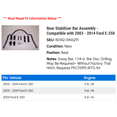 thumbnail image 2 of Rear Stabilizer Bar Assembly - Compatible with 2003 - 2014 Ford E-250 2004 2005 2006 2007 2008 2009 2010 2011 2012 2013, 2 of 2