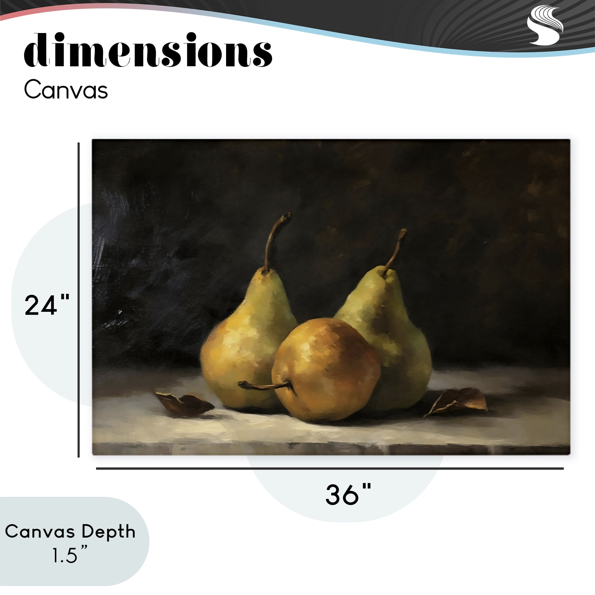 Stupell Industries Three Pears on Marble Canvas Wall Art, design by Creative Studio