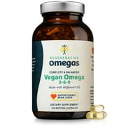 Ahiflower Oil Softgels Complete and Balanced Vegan Omega 3-6-9 Essential Fatty Acids Plant Based No Fish source of vegan Healthy Fats 120 vegan softgels