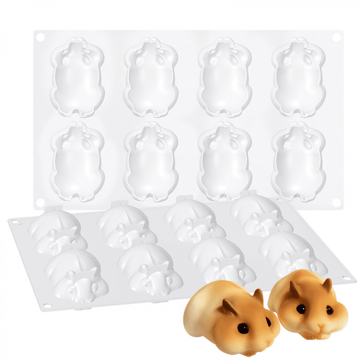 Moule En Silicone En Forme De Hamster 8 Petites Cavités 3D
