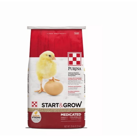 Start and Grow Medicated Crumbles Chick Feed 25 lb