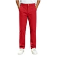 thumbnail image 2 of Kids School Uniform Pants Boys's Straight Chino Pants Classic Flat Front 5-15Y Solid Color Button Zip Trousers with Pockets Back to School Casual Daily Wear Kids Pants, 2 of 9