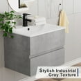 thumbnail image 6 of 24" Wall mounted Bathroom Vanity with Ceramic Top, Cement Floating Cabinet, 6 of 7