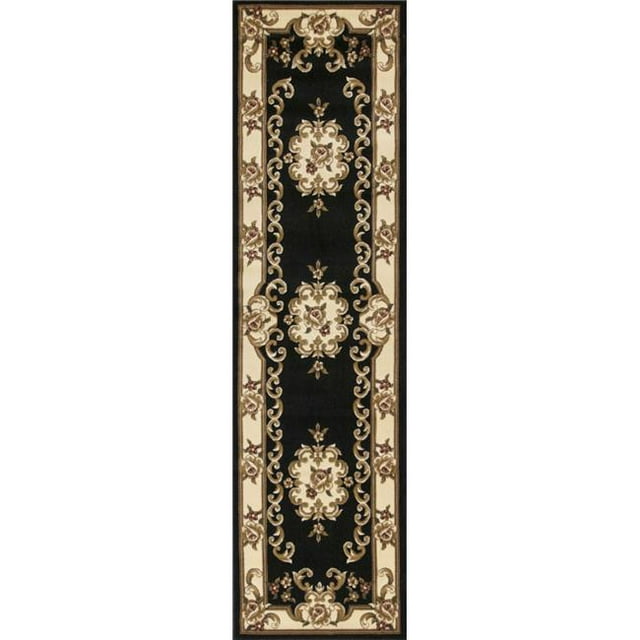 HomeRoots 353671 2 ft. 2 in. x 7 ft. 11 in. Runner Polypropylene Black & Ivory Area Rug