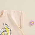 thumbnail image 5 of HNMKIU Girls Bodysuits for Kids Spring Outfit Jumpsuit Top Shirt Easter Bunny Short Sleeve Baby Children Romper Khaki,3-6 Months, 5 of 7