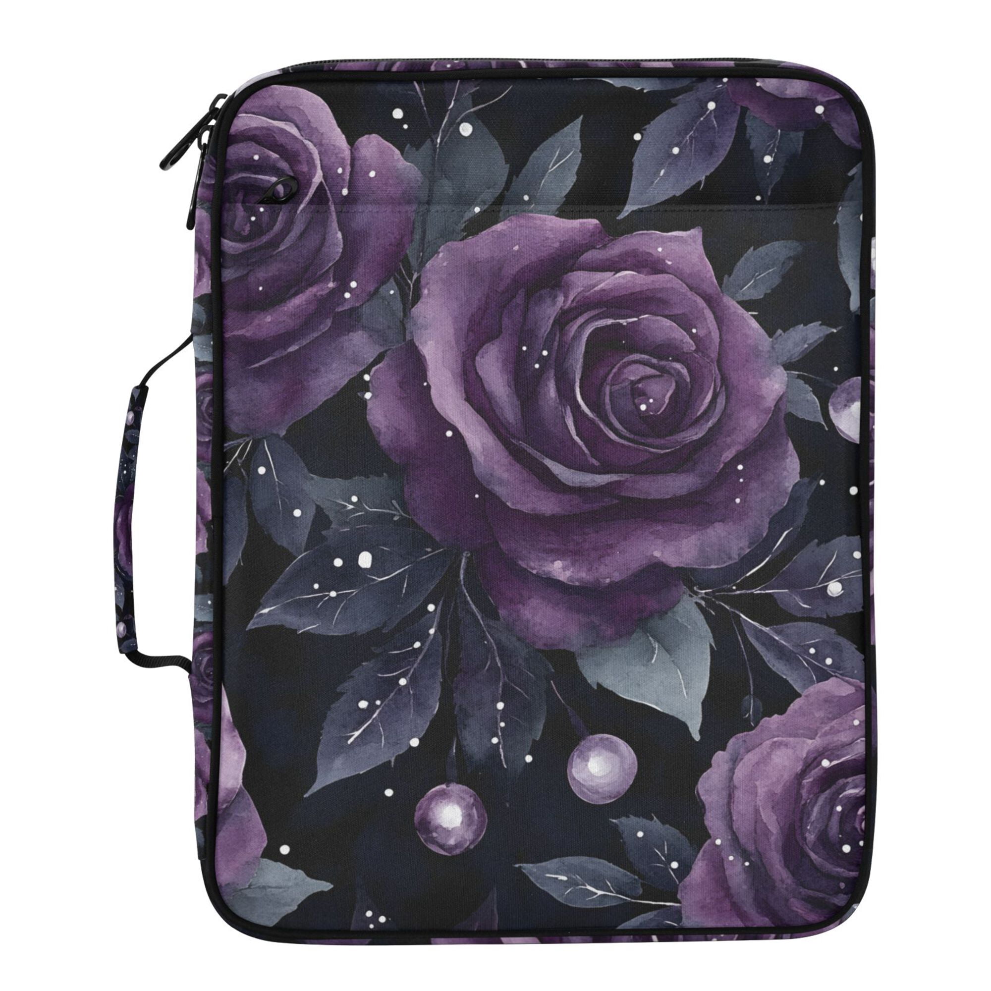 FORMRS Accordion File Folder A4 Size 7-Pocket Expanding Document Organizer Bag with 3 Ring Binder, Roses and Pearls