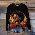 thumbnail image 2 of Tnhcen Women's Black History Month Crewneck Sweatshirt - Oversized Stretchy Long Sleeve Tops with Print Plus Size Casual Daily Wear (S-2XL), 2 of 4