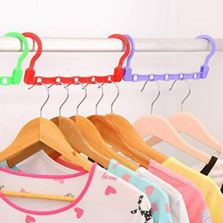 6pcs Magic Hangers Space Saving Hangers Closet Space Saver Hanger Organizer  Multi Hangers Sturdy Plastic For Heavy Clothes Storage