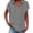 Grey, variant on Kelon Womens Blouses Short Sleeve Shirts V Neck Linen Cotton Dressy Casual Work Blouses Fashion Boho Clothes, S