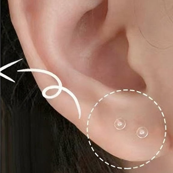 DESIGNICE 10pcs Clear Piercing Retainer For Sports, Work, School, Surgery, MRI - Flat Push-in Plastic Earrings For Ears, Cartilage, Helix, Tragus, Lip, Medusa, Monroe - For Sensitive Ears, Women