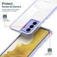 thumbnail image 5 of SaniMore for Samsung Galaxy S23 Case Slim Transparent [Never-Yellowing], Rugged PC & TPU Bumpers Cover Built-in Detachable Lens Protector Shockproof Protective Shell, Purple, 5 of 8
