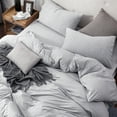 thumbnail image 5 of PURE ERA Duvet Cover Set - Ultra Soft Jersey Knit Cotton Home Bedding Heather Gray Twin Size, 1 Duvet Cover and 1 Pillow Sham, 5 of 5