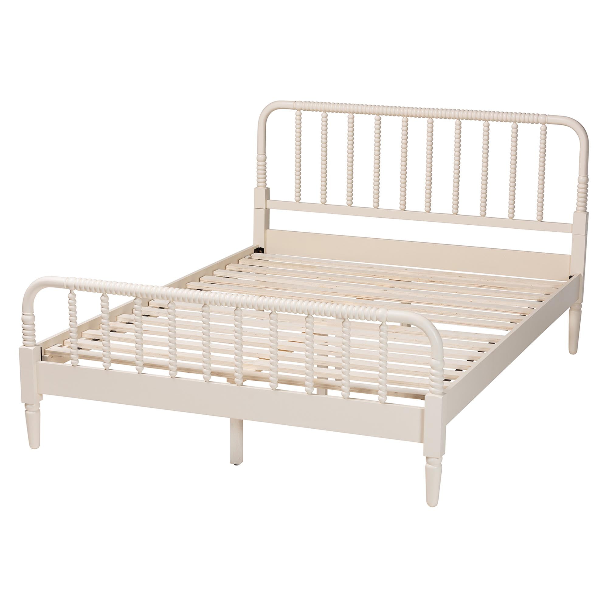 Baxton Studio Braith Farmhouse Platform Bed, Queen, Ivory