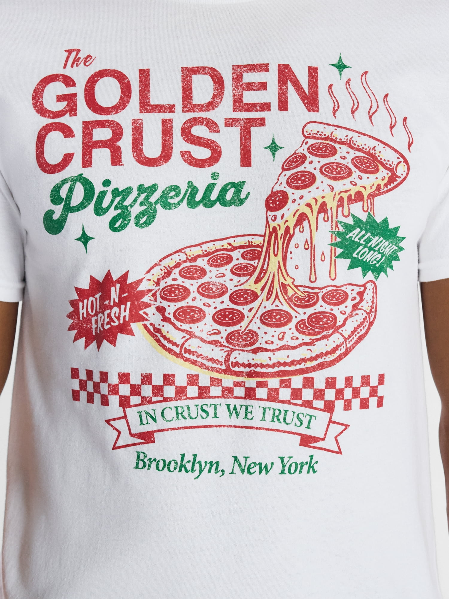 Humor Men's and Big Men's Golden Crust Pizzeria Graphic Tee, Size S-3XL