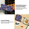 thumbnail image 4 of Tiger Face and Pineapple 5 Pcs Kitchen Set Heat Resistant Oven Mitts and Non-Slip Pot Holders with Adjustable Cooking Apron, 4 of 6