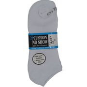 On The Go! Mens Cushion No Show Socks, White