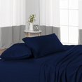 thumbnail image 3 of Super Soft & Luxury Duvet Cover Set 3 Piece -600 Thread Count, 1 Duvet Cover with Zipper Closure & 2 Pillow Cover, 100% Egyptian Cotton Comforter Cover-Navy Blue Stripe, King Size, 3 of 5