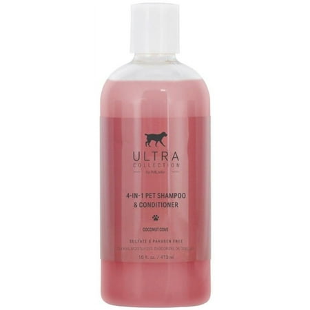 Nilodor Ultra Collection 4 in 1 Dog Shampoo and Conditioner Coconut Cove Scent [Dog, Shampoos Regular] 16 oz