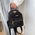 thumbnail image 1 of Mochila Pure con estampado de flores para niña, mochila escolar portátil de lona suave (negro), 1 of 6