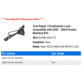 thumbnail image 2 of Turn Signal / Combination Lever - Compatible with 2005 - 2006 Pontiac Montana SV6, 2 of 2