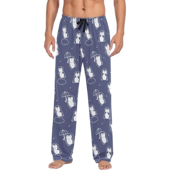 GZHJMY Penguin Pajama Pants for Men, Lounge Pants Lightweight Men Pajama Bottoms with Drawstring Pockets, Christmas New Year Birthday Gifts, XX-Large