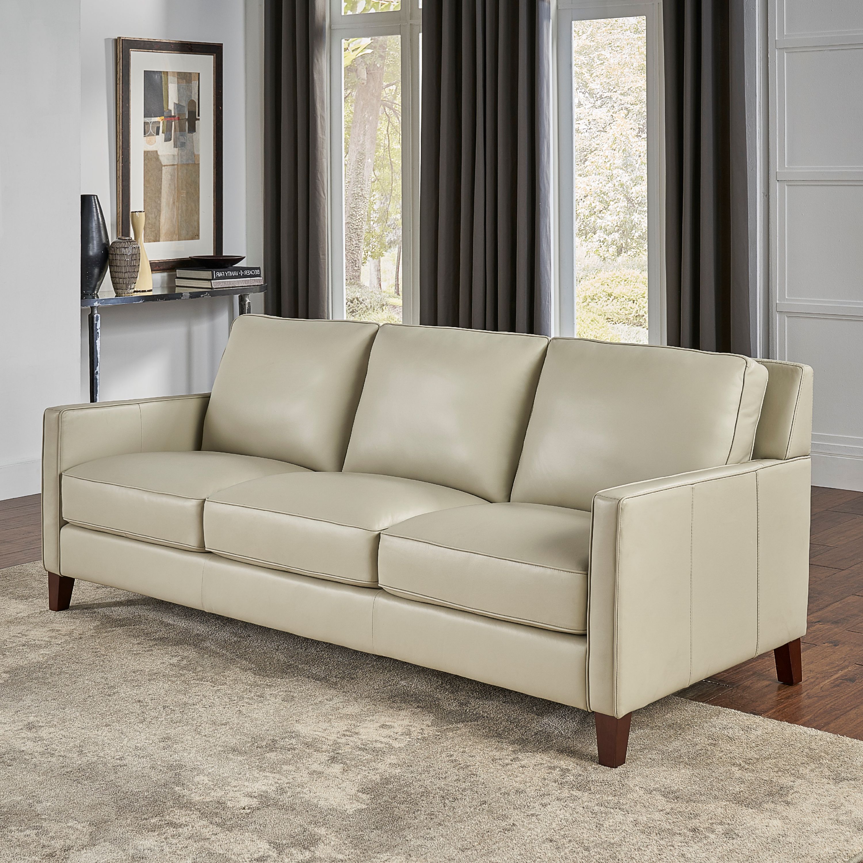 Hydeline Ashby 100 Leather Sofa, Ice White