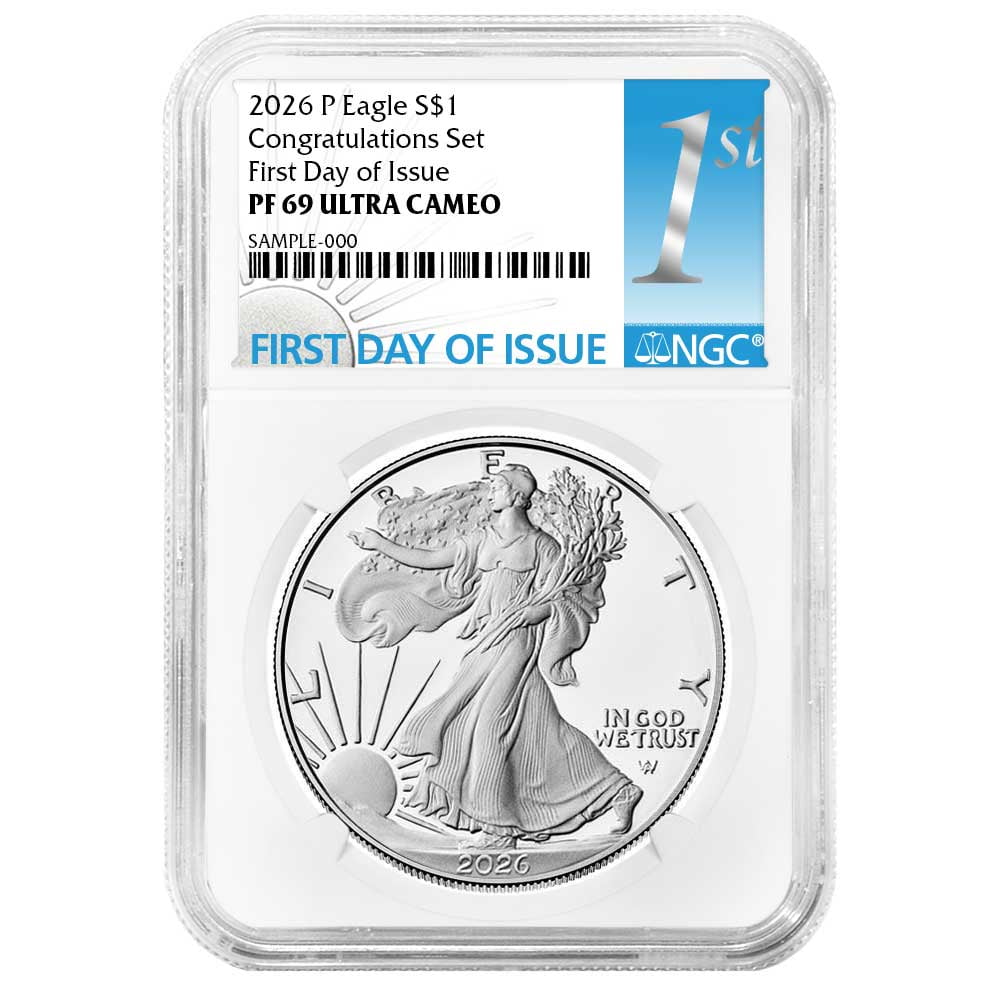 Presale - 2026-P Proof $1 American Silver Eagle Congratulations Set NGC PF69UC FDI First Label