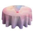 thumbnail image 4 of Pastel Rainbow Clouds Round Tablecloth 60"x60",Wrinkle Wipeable Table Cloth for Kitchen Dining Room Picnic Patio Party, 4 of 6